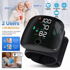 Automatic Wrist High Blood Pressure Monitor BP Cuff Machine Heart Rate Gauge Kit