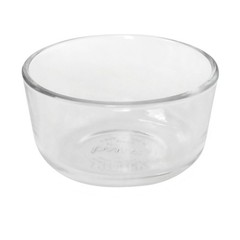 Pyrex (6) 7202 Glass Food Storage Bowls & (6) 7202-PC Dark Blue Plastic Lids