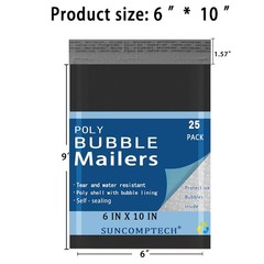 #0 6×10 6×9 Poly Bubble Mailers Padded Envelopes Shipping Bags BLACK 5-1000 Pcs