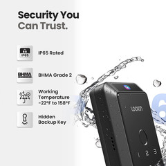 Lockin Veno Smart Deadbolt Lock with Palm Vein, Keyless Single Battery, Black