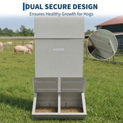 NEW🔥Hog Feeder 3.7 Bushel Metal Double Door Pig Feeder Feeding up to 8 Hogs