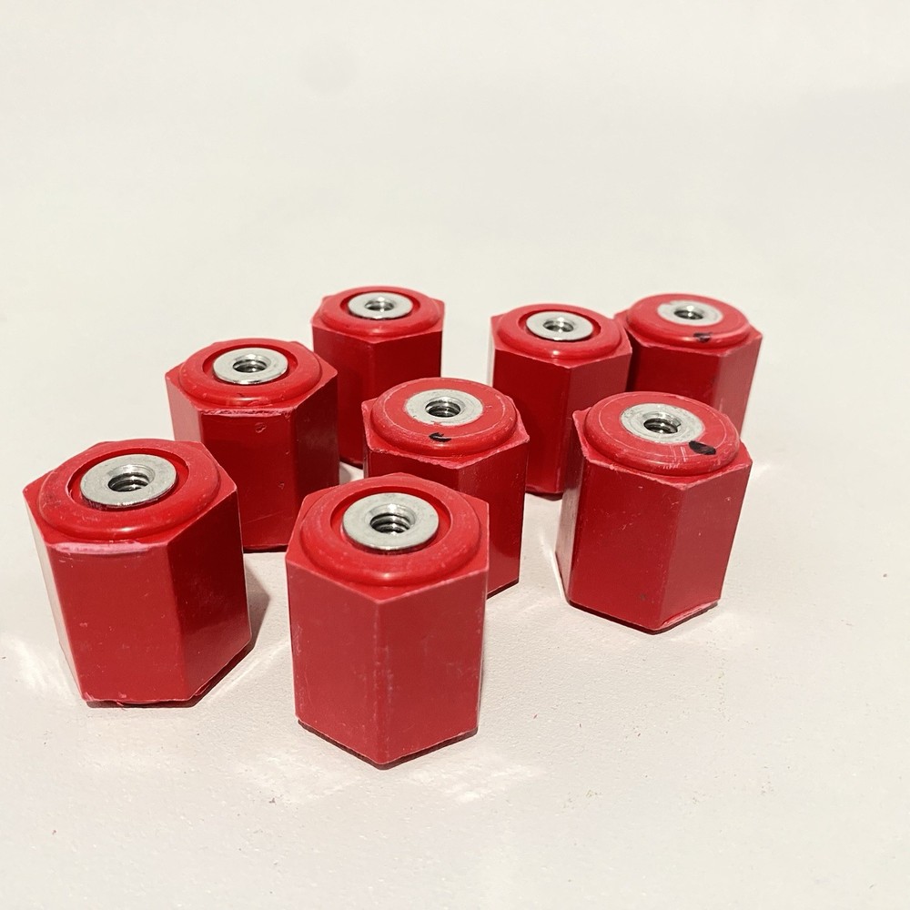(Lot 8) 1/4-20 Thread Size Electrical Red Buss Isolator Bushing 1 1/4” Tall