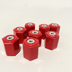 (Lot 8) 1/4-20 Thread Size Electrical Red Buss Isolator Bushing 1 1/4” Tall