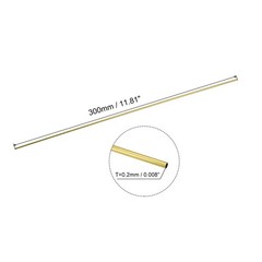 Brass Tube 1mm 1.2mm 1.4mm 1.6mm 1.8mm 2mm OD x 0.2mm Wall Thickness 300mm