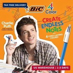 BIC 4-Color Original Retractable Ballpoint Pens with Assorted Ink, 1.0 mm Medium