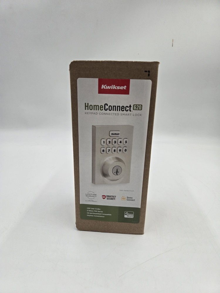 Kwikset Satin Nickel Home Connect 620 Contemporary Keypad Connected Smart Lock