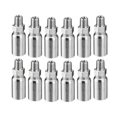12 PCS 3/8″ I.D. Hose x 1/4″ NPTF Male Hydraulic Hose End Crimp Fittings