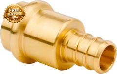 12 Pack 1/2″ Press Pro Press X 1/2″ PEX Adapter Crimp Fittings Brass Coupling