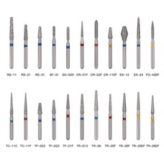 100pcs Dental Diamond Burs For High Speed Handpiece Medium Friction Grip 1.6mm