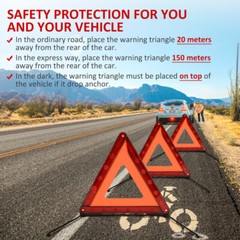 Emergency Warning Triangle DOT Approved Reflective Safety Roadside Kit for Car