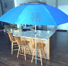 Black Stallion UB200 Core Flame-Resistant Industrial Umbrella, Blue 87.5 Inches