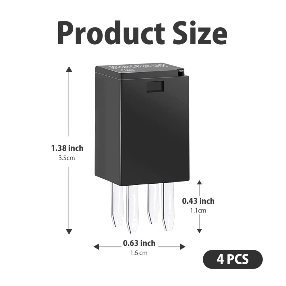 Automotive Purpose Relays 4 Pack 12VDC 20A for Polaris RZR