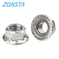 Hexagon Flange Lock Nut DIN6923 M3 M4 M5 M6 M8 M10 M12 M16 M20 304 Stainless