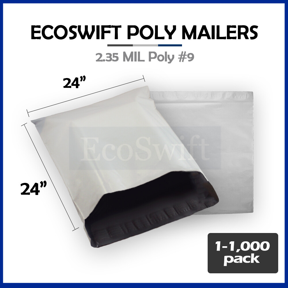 1-1000 24 x 24 “EcoSwift” Poly Mailers Envelopes Plastic Shipping Bags 2.35 MIL