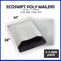 1-1000 24 x 24 “EcoSwift” Poly Mailers Envelopes Plastic Shipping Bags 2.35 MIL