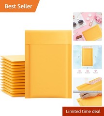 Compact Yellow Kraft Bubble Envelopes 4×8 Inch – 50 Pack for Shipping Essentials