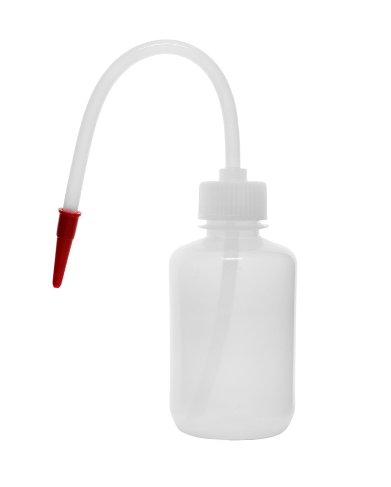 Wash Bottle, 250ml – Polyethylene – Flexible Delivery Tube – Eisco Labs