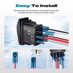 3 Position Rocker Switch, Waterproof ON/Off/ON 12V 20A 24V10A Rocker Switch 7…