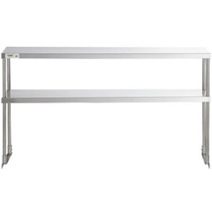 12″W x 60″D x 32″H Stainless Steel Double Deck Overshelf For Work Prep Tables
