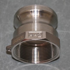 (2) USA Sealing Cam and Groove Fitting BULK-CGF-6, 2″ Type A, 316 SS, A-2, Hose