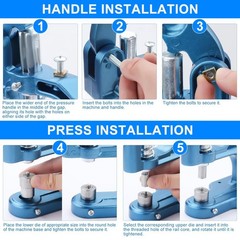 Heavy Duty Hand Press Grommet Machine Kit Eyelet Punch Tool for Banner Curtain