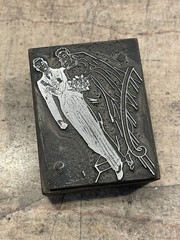 Printing Letterpress Printers Block Bride And Groom / Wedding Dress (1602)