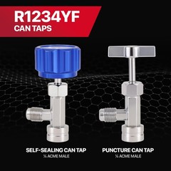 R1234yf Quick Coupler & Can Tap Kit for Car AC Repair SelfSealing Tools