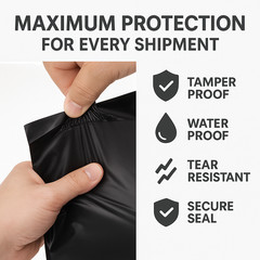 Black Poly Mailers Self Seal Shipping Bags Mailing Envelopes Bulk Choose Size