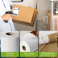 6 Rolls 4″ x 6″ Direct Thermal Shipping Label for DYMO 4XL 1744907 Labels/Roll