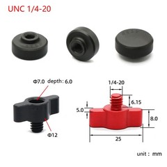 Butterfly Wing Thumb Screws UNC 1/4-20 Aluminum Knurled Thumb Nuts For Camera