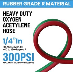 Oxygen Acetylene Hose 1/4-In×50 Feet with 9/16″-18 B fittings Twin Welding Hose