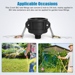 330 275 Gallon IBC Tote Tank Drain Adapter 2″ Garden Water Hose Faucet Tool 3/4″