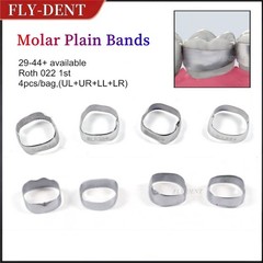 10Kit/40pcs Dental Orthodontic 1st Plain Molar Bands Single Band Brace #29-44+