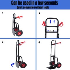 Manual truck with double handles 330 lb trolley for moving heavy platform truck