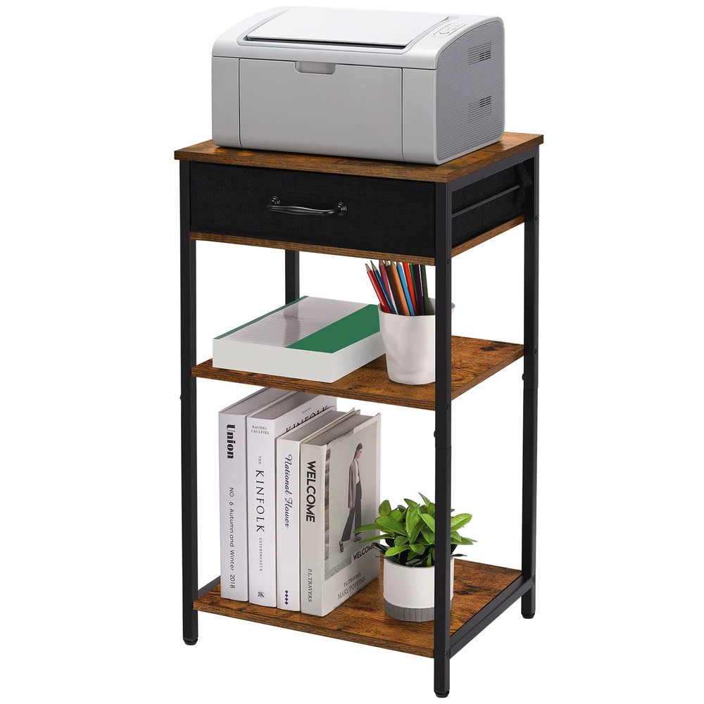 BTY Printer Stand with Storage 3 Tier Home 15.75 X 11.8 X 27.56 Inches, Brown