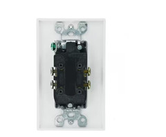 Leviton 15 Amp 125 V J-Box Kit Duplex, Outlet/Receptacle, White/Gray 47605-ACN