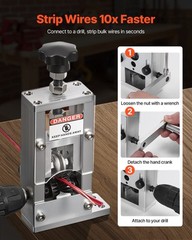 VEVOR Manual Wire Stripper Stripping Machine 0.06-1 in Hand Crank or Drill