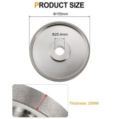 Diamond Lapidary Wheel 6 Inch x 1 Inch Arbor Hole 80 Grit Grinding Wheels