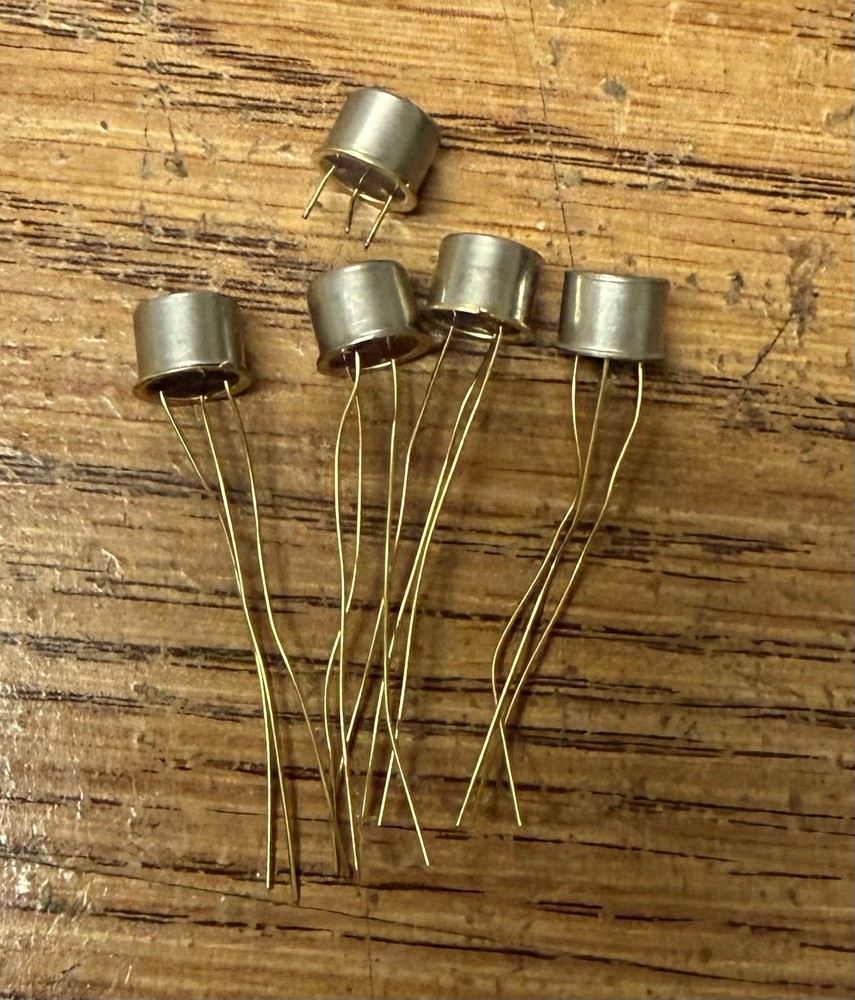 (5) 2N445A General Instrument Germanium NPN Transistors NOS Fuzz Pedals Gold