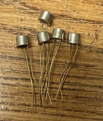 (5) 2N445A General Instrument Germanium NPN Transistors NOS Fuzz Pedals Gold
