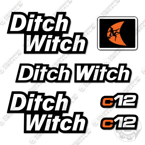 Fits Ditch Witch C12 Decal Kit Trencher – 7 YEAR OUTDOOR 3M VINYL!