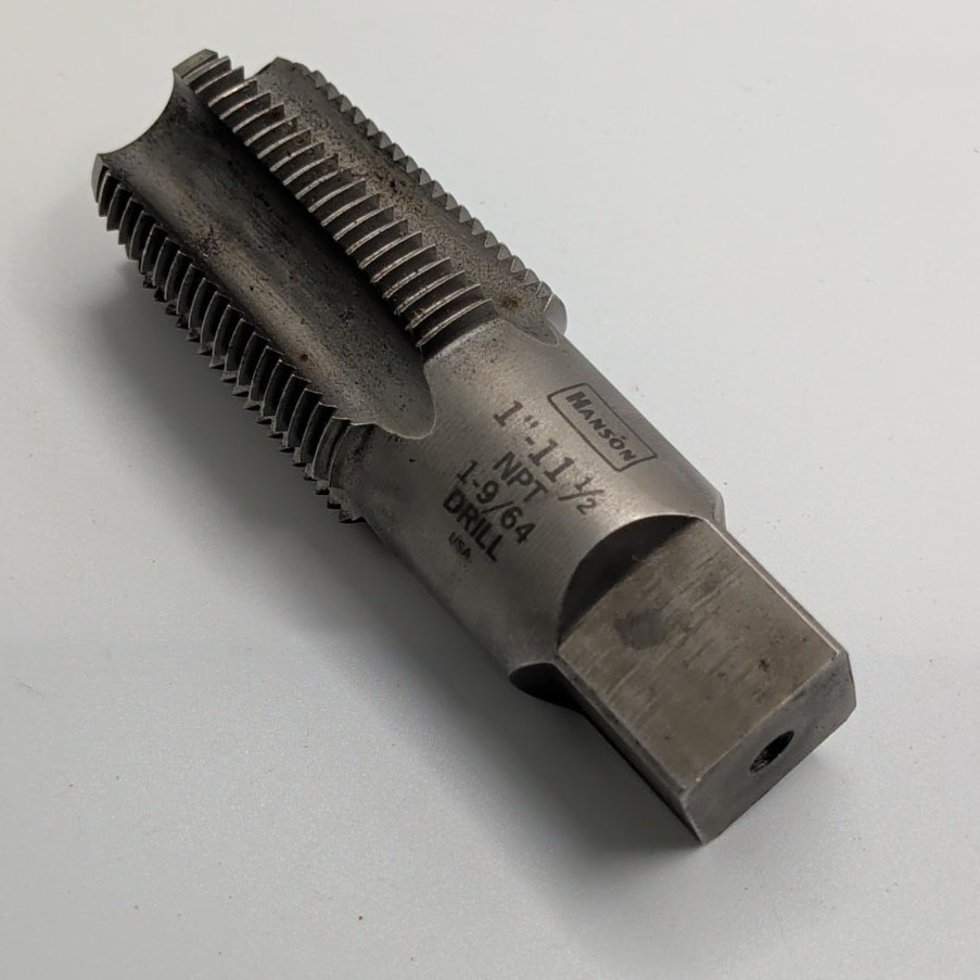 Hanson 1″-11.5 NPT Pipe Tap 1-9/64 Drill USA Taper Thread Tap Used