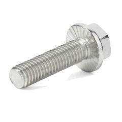 MewuDecor M5-0.8 x 12mm Flanged Hex Head Bolts Flange M5 x 12mm, Silver