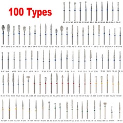 Dental Diamond Bur FG Round End Taper Football Flame Pear Coarse Fine High Speed