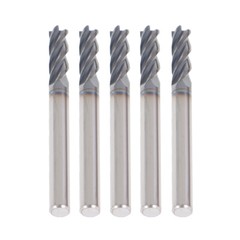 5Pcs 3/16″ 4 Flute Regular Carbide End Mill 2″ Overall Length TiALN COATED