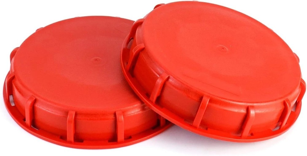2 Pack Red IBC Tote Tank Lid 6.5” w/ Gasket Fits 163mm Cap for Liquid Storage