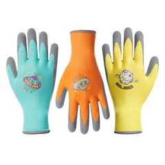 3 pairs of work gloves for children 35 years, non-slip latex coating children…