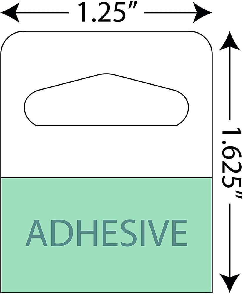 🌟1000 PREMIUM 🌟SLOT HOLE ADHESIVE HANG TABS – 1-1/4″ X 1-5/8″ – RETAIL TAGS