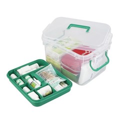 Bringer 1 Pack Clear Plastic Family First Aid Medicine Storage