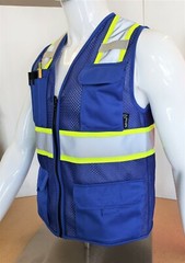 Two Tone High Visibility Reflective Royal Blue Safety Vest (X-Small-5XL)